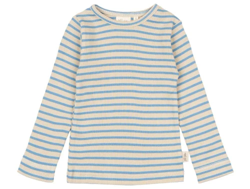 Petit Piao t-shirt allure blå/mørk råhvid stribet